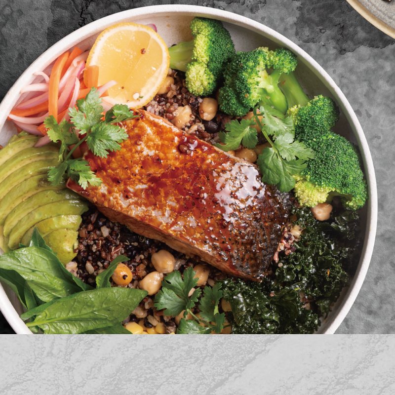Teriyaki Salmon Grains Rice Bowl — Sichuan Alley Bistro